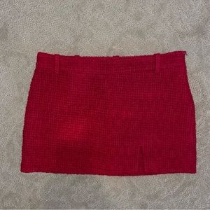 Zara red tweed mini skirt